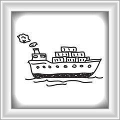 Simple doodle of a cargo ship