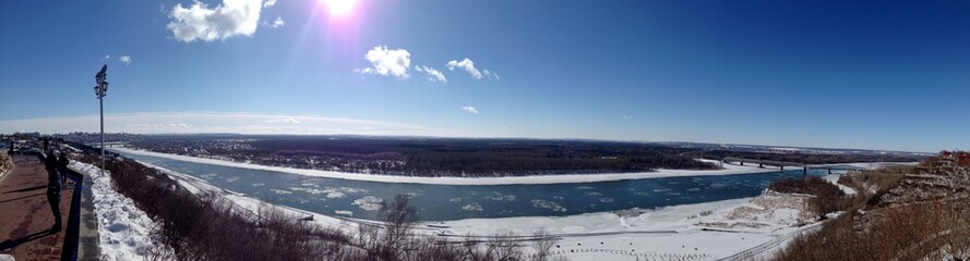 river Belaya in Ufa, Russia 