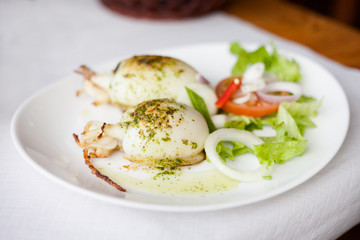 Grilled cuttlefish with salad
