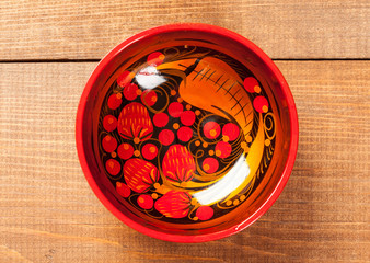 Utensil with khokhloma pattern