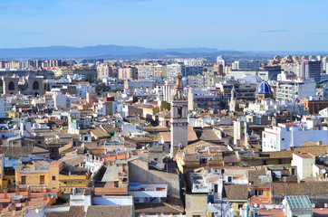 Panorama of the city of Valencia ,Spain