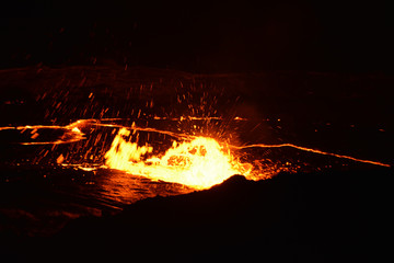 Eruption of Erta Ale volcano
