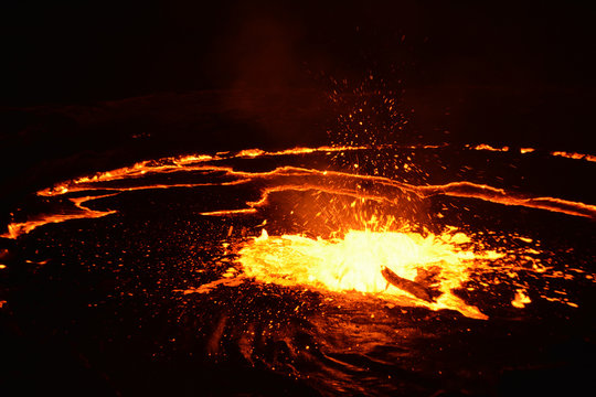 Eruption of Erta Ale volcano