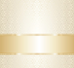 Wedding gold repetitive wallpaper pattern design blanc space for text