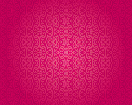 Retro red vintage wallpaper pattern vector seamless background design