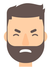 Screaming aggressive man.