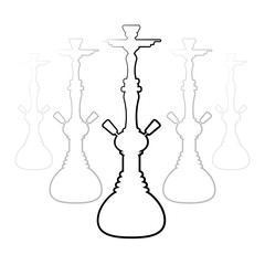 Hookah silhouettes on white