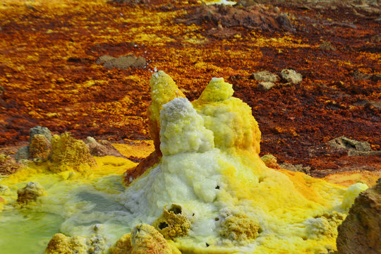 Acid geyser in Dalol Depression 