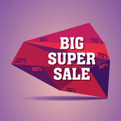abstract crystal random shape big super sale banner design  vector