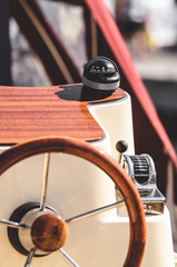 Boat steering wheel with compass