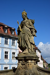 Fototapeta na wymiar Statue of Holy Kunigunde in Bamberg, Bavaria, Germany