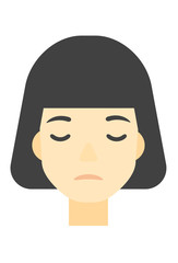 Grieving woman with eyes closed.