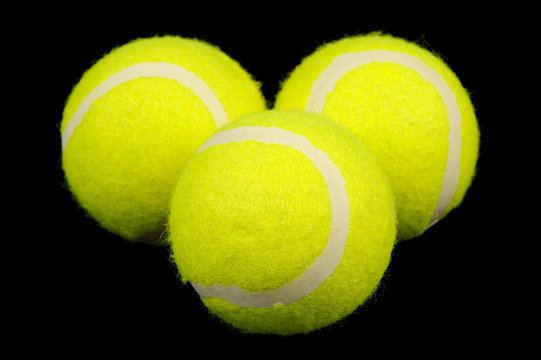 Lawn Tennis Balls on Black Background