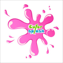Pink Splash on white background eps10