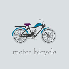 Vector motor bicycle illustration. motor bicycle isolated on white background. Bike vector. motor bicycle moto bike illustration. Bike isolated vector