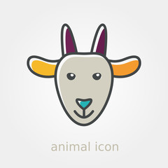Goat icon. Farm animal vector illustration
