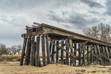 railroad timber trestle destroyed