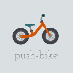 Vector push-bike illustration. push-bike isolated on white background. push bike vector. push bike illustration. Bike isolated vector