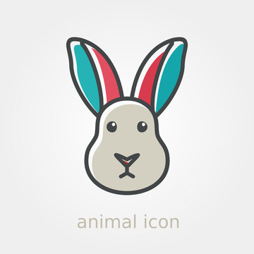Rabbit icon. Farm animal vector illustration © nasik
