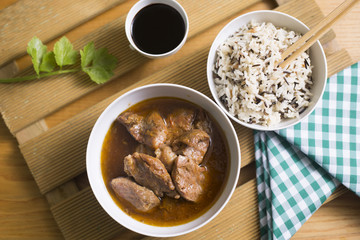 wild rice with meat