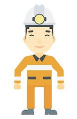 Confident miner in hardhat.