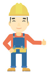 Builder showing thumbs up.