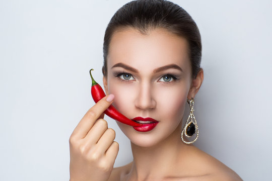 Woman With Chili Peper