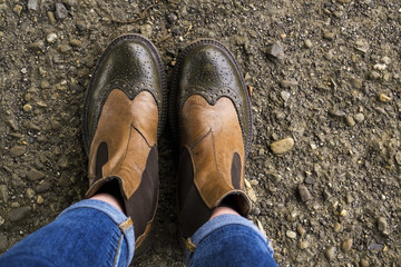 Beautiful shoes and jeans fashion lifestyle