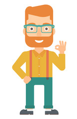 Man gesturing OK sign. 