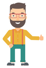 Man showing thumbs up.