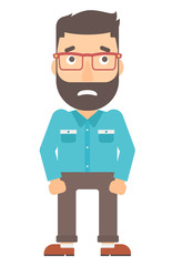 Embarrassed hipster man.