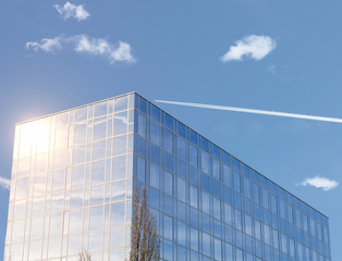 Fototapeta na wymiar Financial building with blue sky