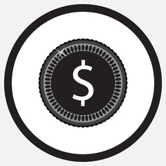 Coin black white monochrome icon