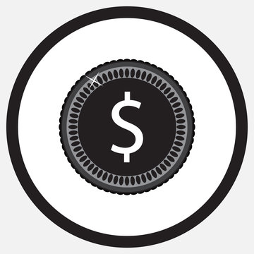 Coin black white monochrome icon