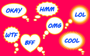 seven bubbles with text