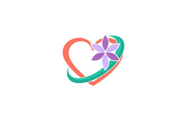 beauty flower heart logo