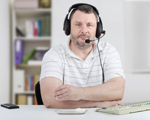 Hypodermic injection at the desk