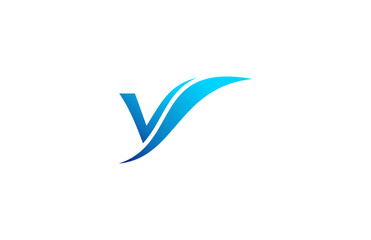letter v wave connection logo