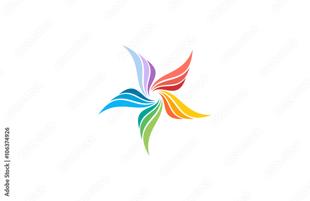 Sticker star wing colorful logo