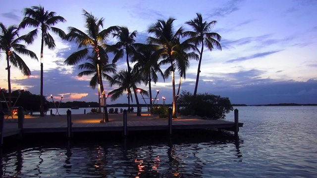 Romantic dream beach in the evening like paradise