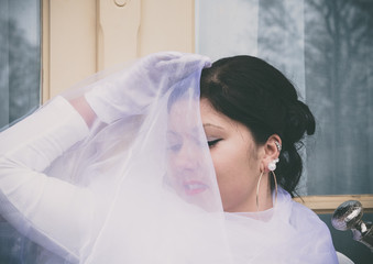 Woman with white cloth