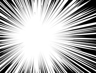 Manga comic book flash explosion radial lines background. 