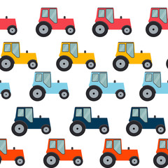 Ftat Tractor Seamless Pattern Background Vector Illustration