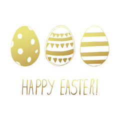 Easter greeting card with easter eggs doodles. Vector illustration