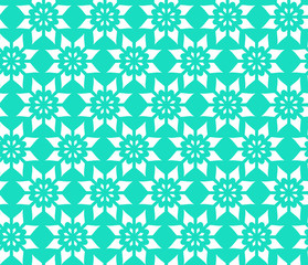 Simple Abstract Seamless Pattern of Flower, Vector Illustration