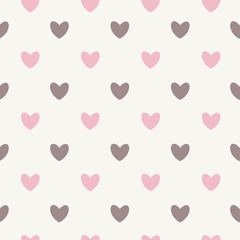 Happy Valentines Day Seamless Pattern Background with Heart. Vec