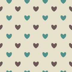 Happy Valentines Day Seamless Pattern Background with Heart. Vec