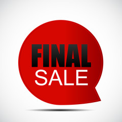 Speech Bubble Final Sale Label Vector Illustration