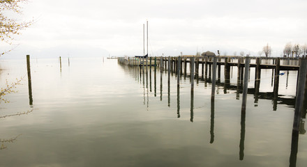 Obraz premium Steg am Chiemsee