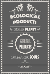 vintage vector hipster eco template with signature